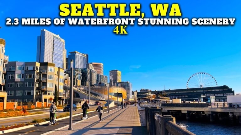 SEATTLE WATERFRONT 4K Walking Tour | 2.3 Miles of Stunning Views, City Skylines and Beaches