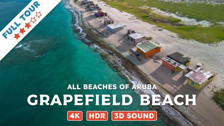 Grapefield Beach, Aruba — Beach Walking Videos of ALL Beaches of Aruba (4K, HDR, 3D Sound)