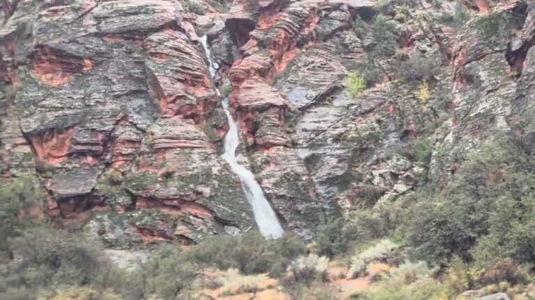 Surprise waterfall and flash flood during rain storm at campground. Part 1