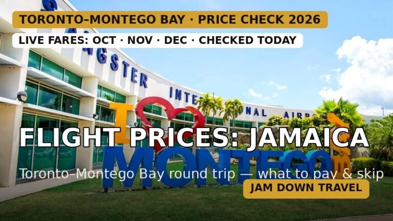 Flights to Jamaica Right Now: Toronto–Montego Bay Prices (Oct–Dec 2026)