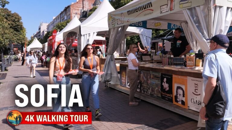 Sofia: Book Festival Week in the City Center – 4K Walking Tour